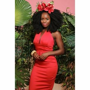 Sexy Fitted Halter Retro Wiggle Pencil Dress